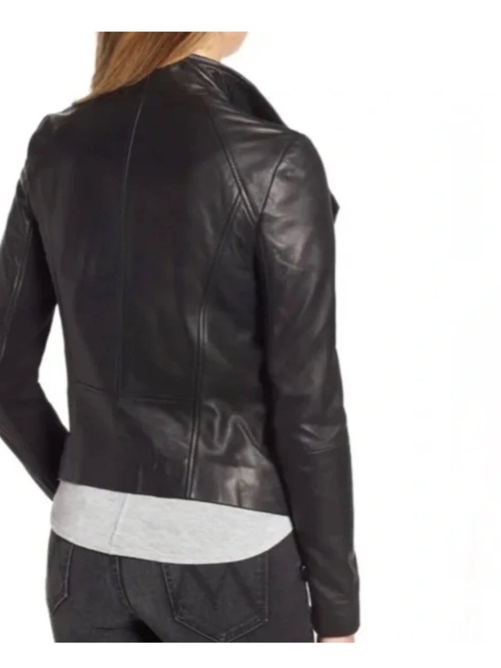 CHELSEA 28 Genuine Leather MOTO BIKER Jacket BLACK size M Nordstrom - Picture 4 of 11
